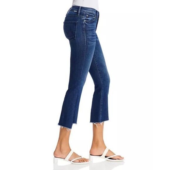 MOTHER Denim The Insider High Rise Crop Step Fray Bootcut Jeans in Tongue and Ch - Picture 14 of 14